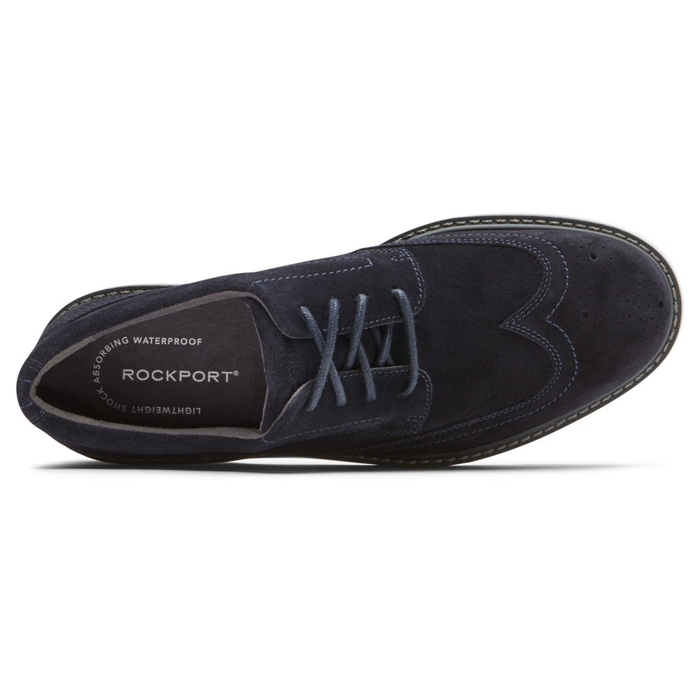 Rockport Mens Sneakers Navy - Charlee Waterproof Wingtip - UK 637-ZUQDPT